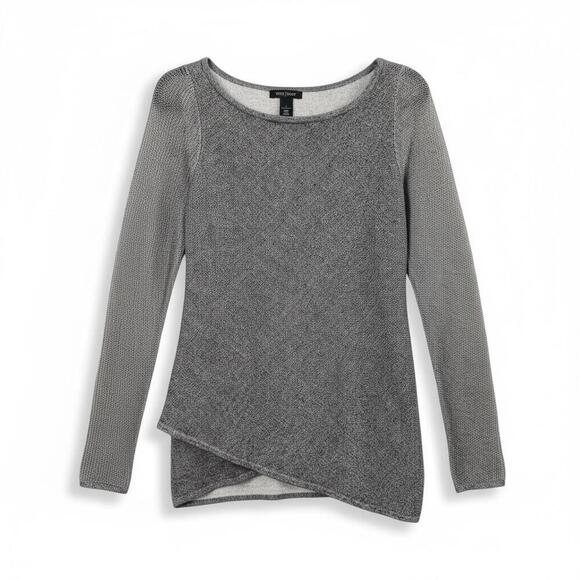 White House Black Market Tops - White House Black Market Asymmetrical Knit Sweater Top Gray Size S
